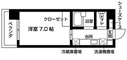 ミア・カーサ 1Kの間取図画像