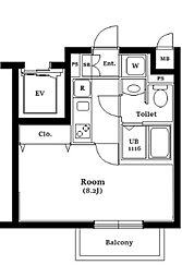 グランティアラ駒込 1Kの間取図画像