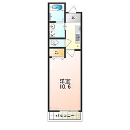 南海線 湊駅 徒歩2分の賃貸アパート 3階1Kの間取り