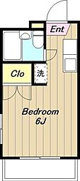 サンパレス矢部 ワンルームの間取図画像