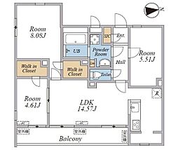 大田区南千束1丁目マンション 1SLDKの間取図画像