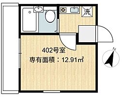 シャンテ東陽町 4階1Kの間取り