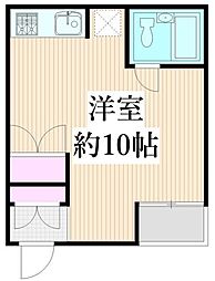 パシモントハウス 1階ワンルームの間取り