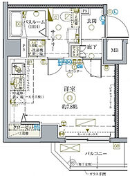 クレヴィスタ方南町 2階ワンルームの間取り