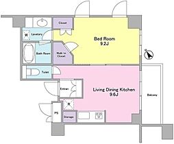 ランテンヌ四谷 1LDKの間取図画像