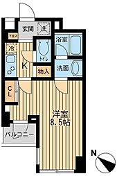 東急東横線 学芸大学駅 徒歩17分の賃貸マンション 1階1Kの間取り