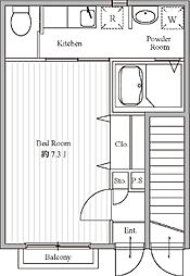 セレ四ツ木 1階1Kの間取り
