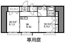 テラス学芸大 2DKの間取図画像