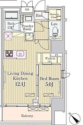 パークアクシス御茶ノ水 1LDKの間取図画像
