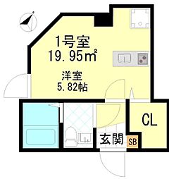 CFジオーレ東門前 1Kの間取図画像