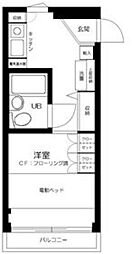 ピアレス上池袋 3階1Kの間取り