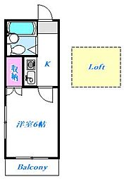 レオパレス飯能第5 1Kの間取図画像