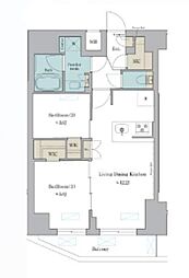 江東区深川2丁目マンション 2LDKの間取図画像
