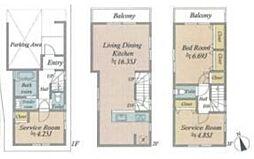 新宿戸山三丁目戸建 1階3LDKの間取り