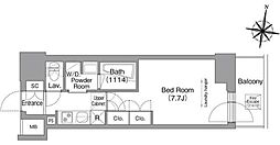 コンフォリア南品川 13階1Kの間取り