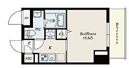 S-RESIDENCE松戸Licht 11階1Kの間取り