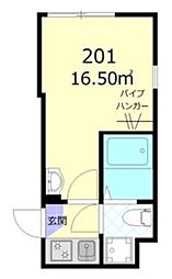 エーハイム栗原 1Kの間取図画像