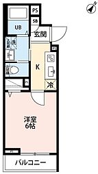 robot home 柳瀬川III 2階1Kの間取り