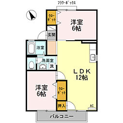 グレープ・シュラインK 2LDKの間取図画像