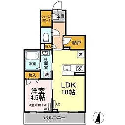 フロンティア南大泉 3階1LDKの間取り