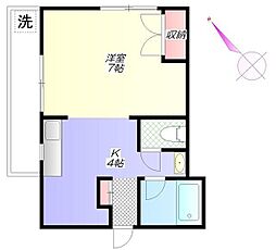 ドルチェやの 1階1Kの間取り