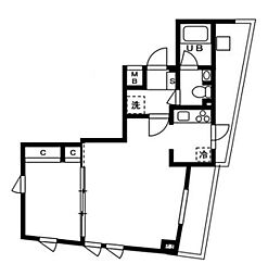 No.8ゼルコバマンション 5階1LDKの間取り