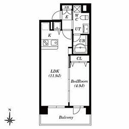 シュロスさいたま新都心 2階1LDKの間取り