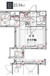 レガリス洗足池 1Kの間取図画像