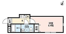 Reberty平井 1Kの間取図画像