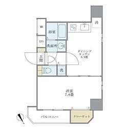 KDXレジデンス元浅草 1DKの間取図画像