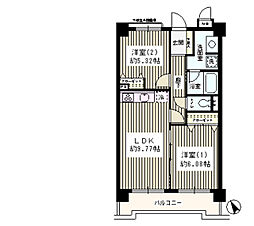 コンフォール・ノグチ 502 5階2LDKの間取り