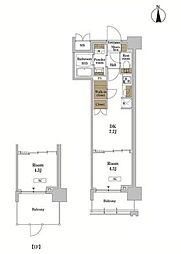 ＲＪＲプレシア蒲田 6階1DKの間取り