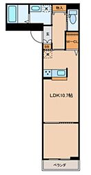 イー・ヴィレッジ常盤台 1LDKの間取図画像