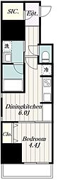 ライムレジデンス町田 1DKの間取図画像