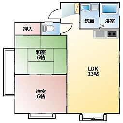 バウＫＳ 1階2LDKの間取り