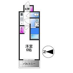エスリードザ・グレア大阪 1Kの間取図画像