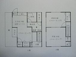 松宮住宅 1階2LDKの間取り