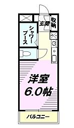 ハイムサニーステージ 2階ワンルームの間取り
