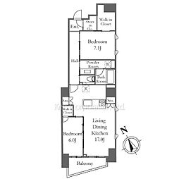Ｌｅ　ＵｎＤｅｕｘ南青山 5階2LDKの間取り