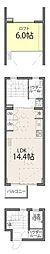 TAS経堂レジデンス 2階ワンルームの間取り