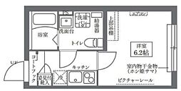 ココキューブ北品川 2階1Kの間取り