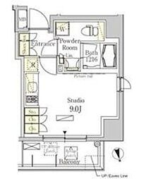 パークアクシス秋葉原イースト 8階ワンルームの間取り