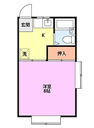ファーストハイツB 1Kの間取図画像