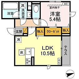 (仮称)D-ROOMトリシア市川東大和田1丁目 1階1LDKの間取り