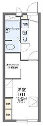 レオパレスブルーメハイム高田 1Kの間取図画像