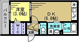 京成本線 京成西船駅 徒歩10分の賃貸アパート 3階1DKの間取り