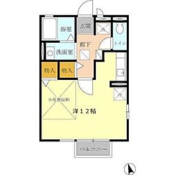 JR紀勢本線 紀三井寺駅 徒歩26分の賃貸アパート 2階ワンルームの間取り