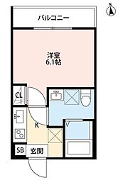 Infinity Dream 2階1Kの間取り