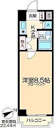 JR常磐線 北千住駅 徒歩6分の賃貸マンション 4階1Kの間取り
