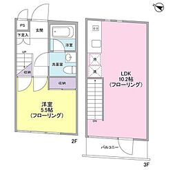 シルバラード広尾 2階1LDKの間取り